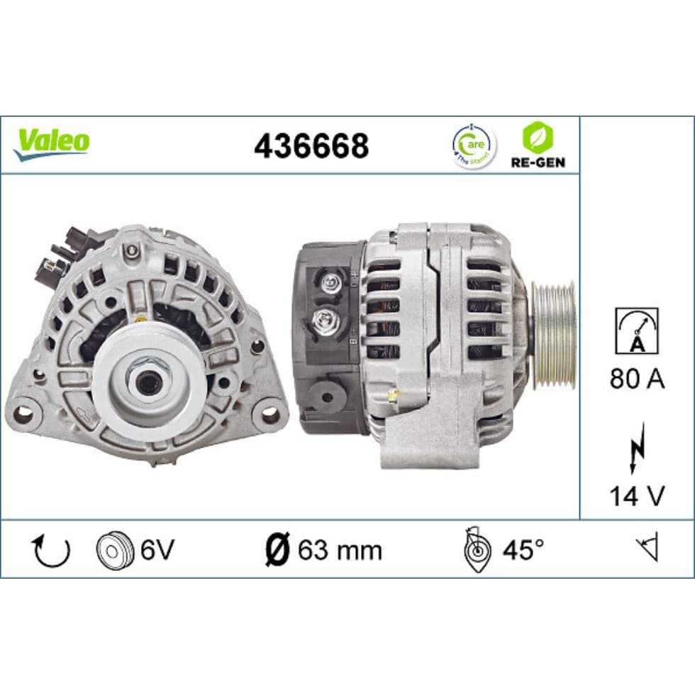 Generator VALEO 436668 für Citroën Peugeot Fiat Lancia ZX