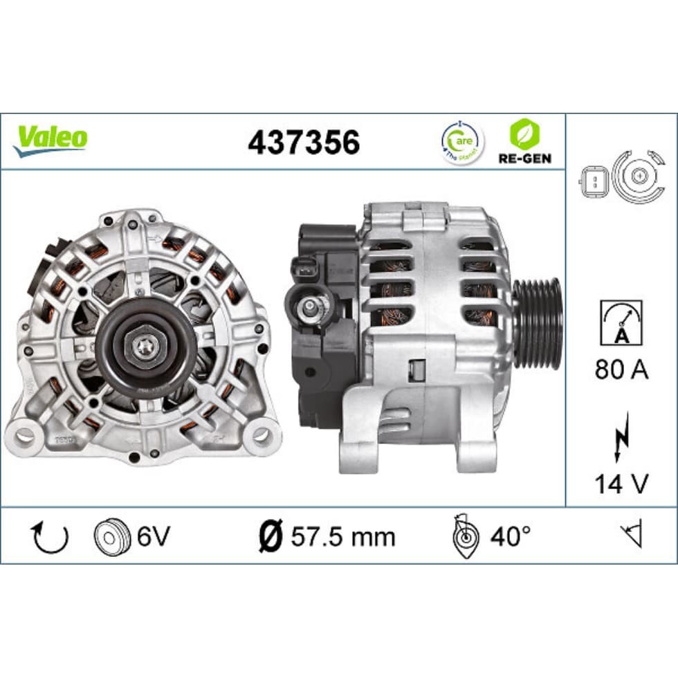 Generator VALEO 437356 für Citroën Peugeot Fiat Lancia Partner Xsara 206+ 406