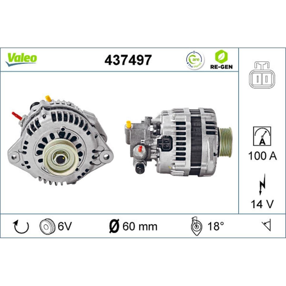 Generator VALEO 437497 für Opel Astra G CC Corsa C Combo Meriva A