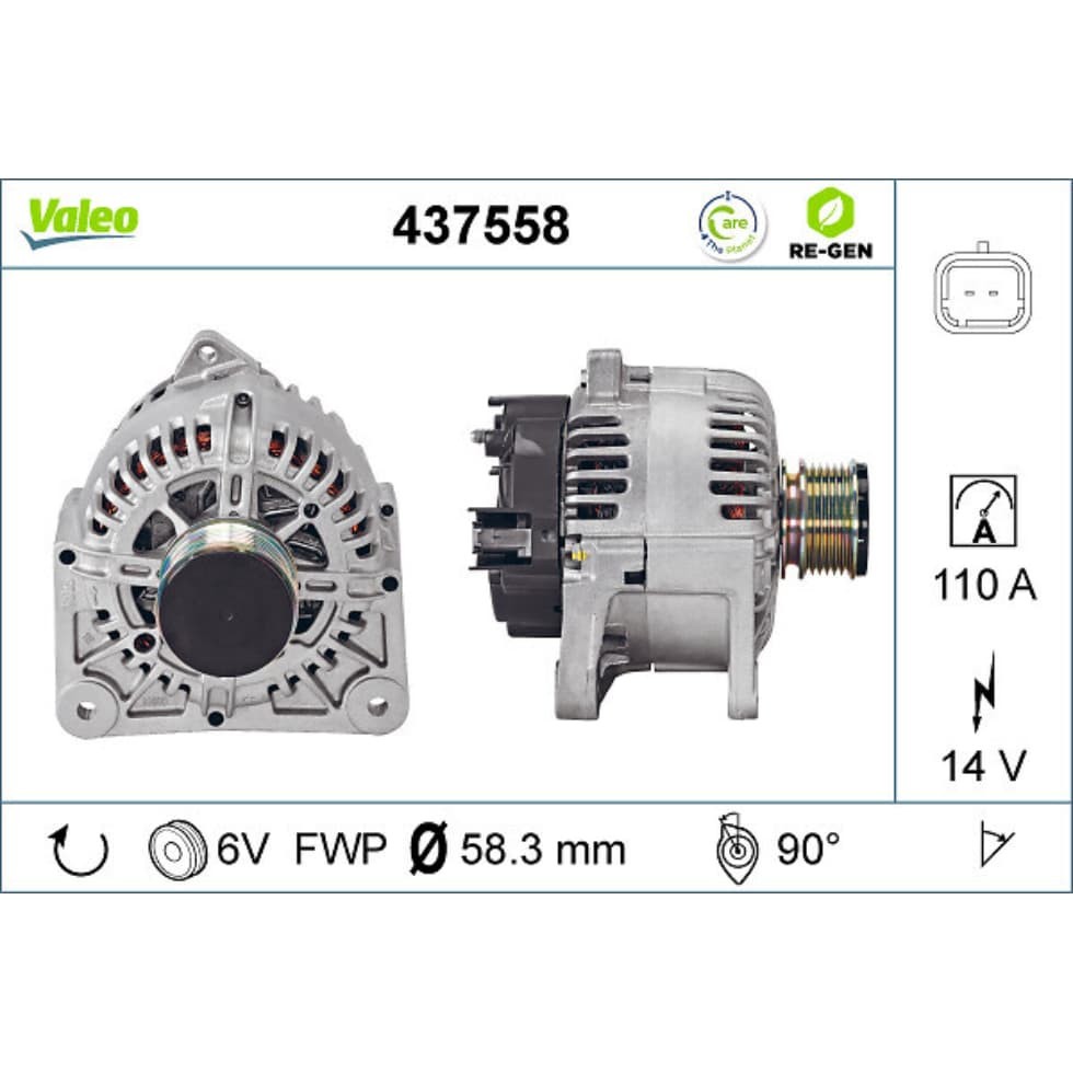 Generator VALEO 437558 für Renault Dacia Kangoo Rapid Twingo II Duster Sandero