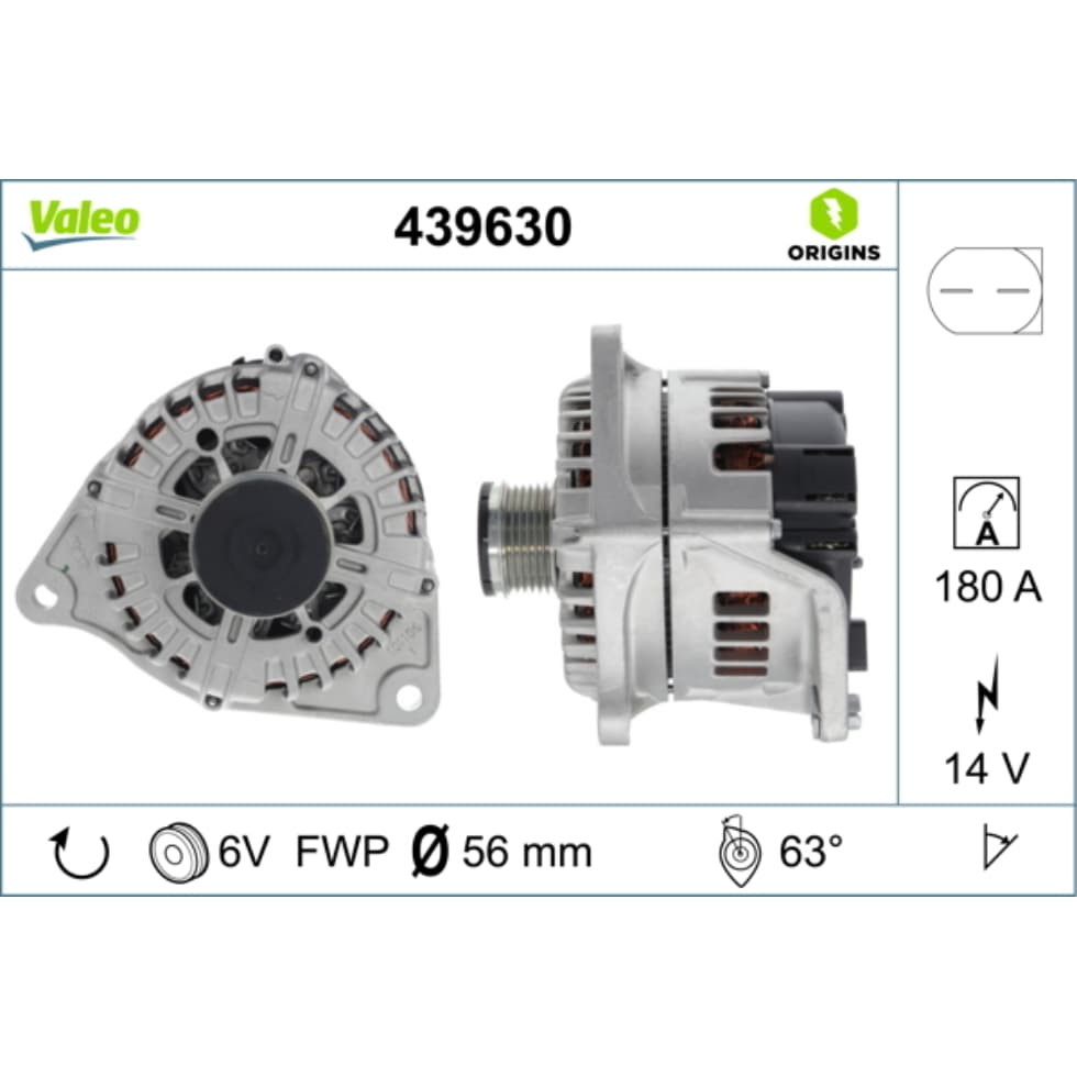 Generator VALEO 439630 für Fiat Peugeot Citroën Ducato Boxer Jumper II