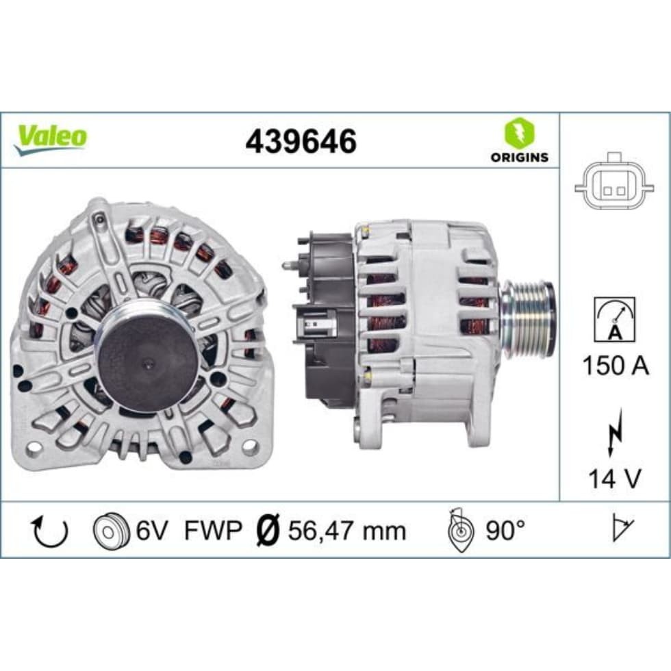 Generator VALEO 439646 für Renault Dacia Megane III Grandtour Duster