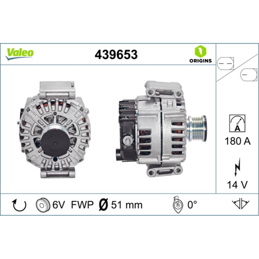 Generator VALEO 439653 für Mercedes-Benz CLS Sprinter 3, SLK Vito Mixto E
