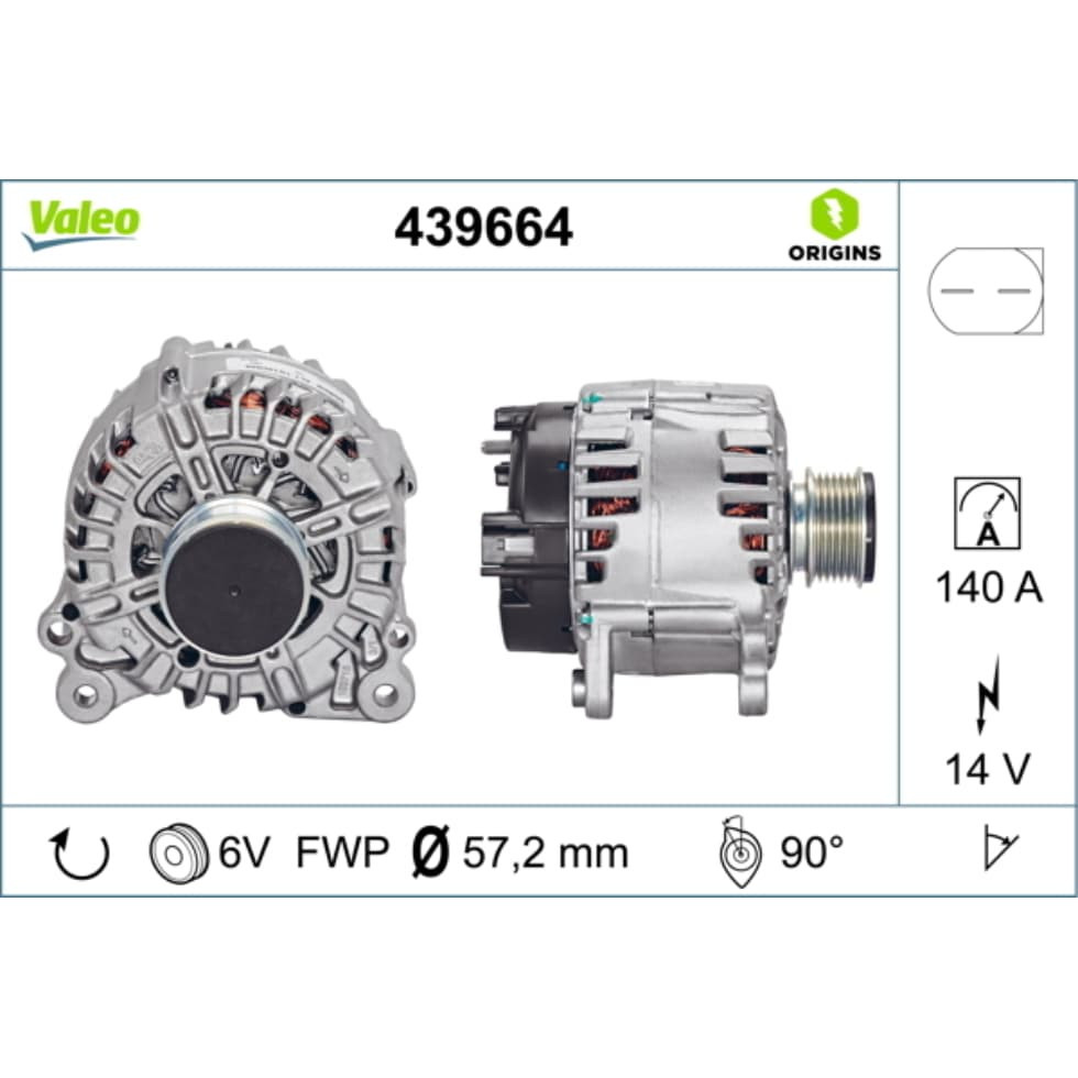 Generator VALEO 439664 für VW Seat Ford Skoda Audi Jeep Dodge Chrysler Passat B7