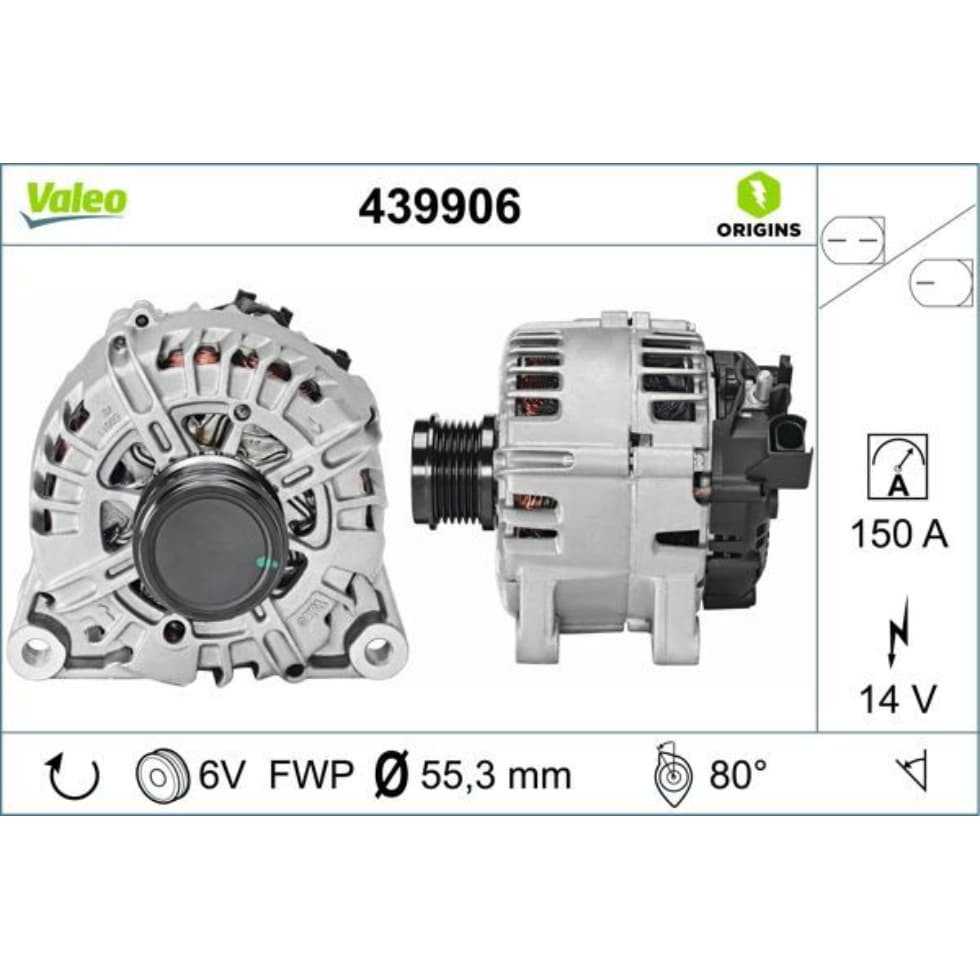 Generator VALEO 439906 für Ford Volvo C-Max II Grand V70 III S-Max V50