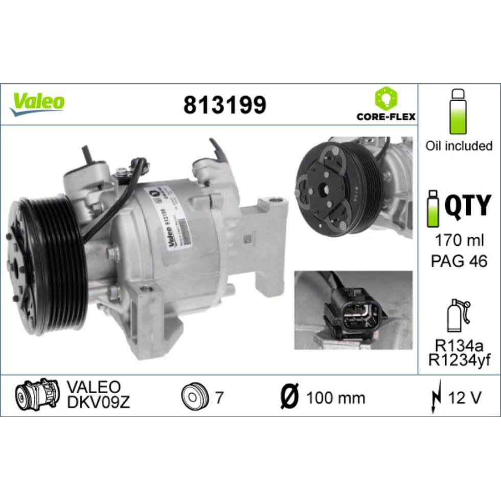 Kompressor Klimaanlage VALEO 813199 für Smart Renault Fortwo Forfour Twingo III