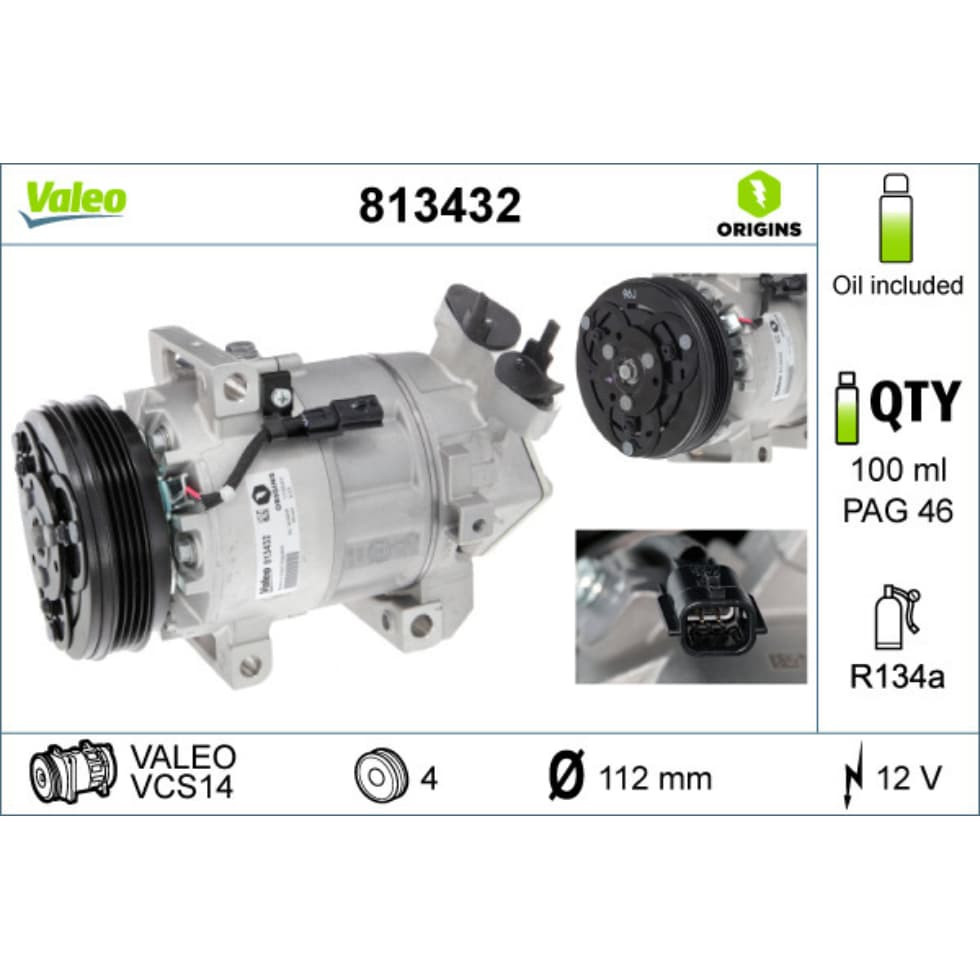Kompressor Klimaanlage VALEO 813432 für Dacia Logan II Sandero