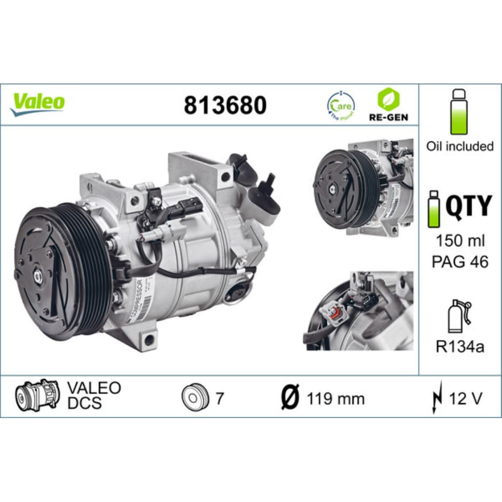 Kompressor Klimaanlage VALEO 813680 für Renault Laguna III Grandtour