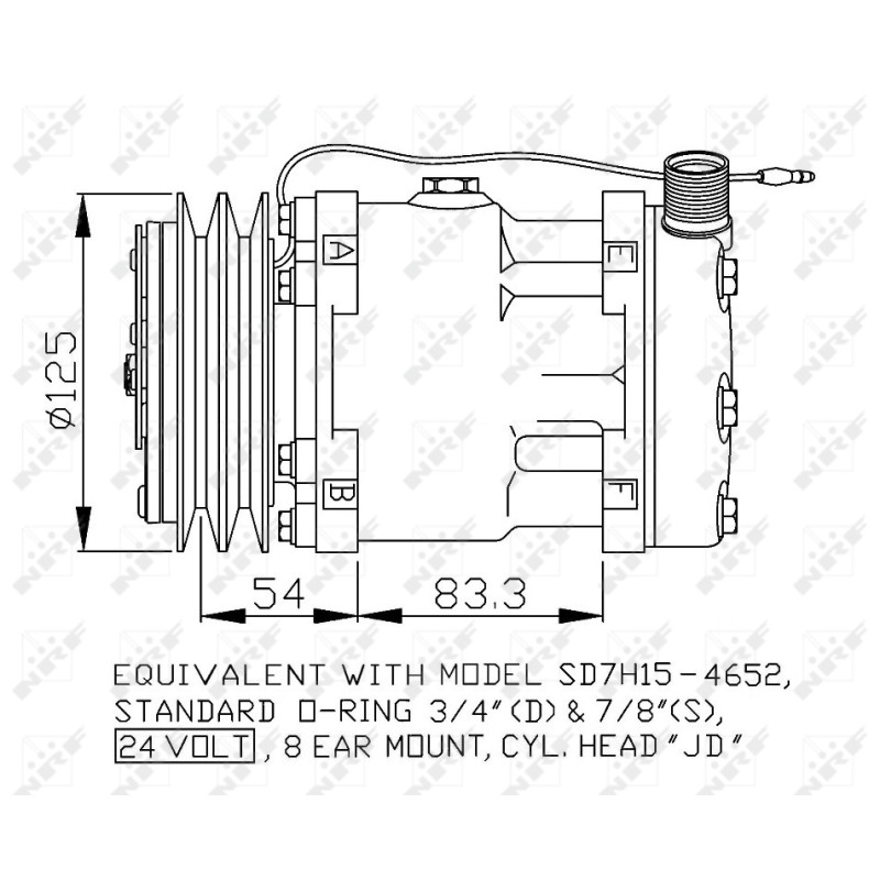 Kompressor passend für AGCO/Case IH/Komatsu/JCB - NRF 32873