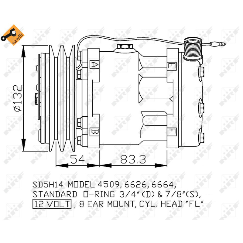 Kompressor passend für AGCO Sprayer Rogator/Terragator - NRF 32798
