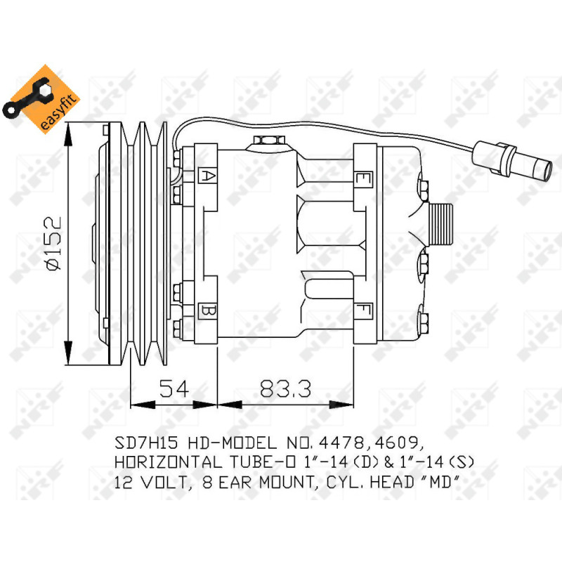 Kompressor passend für CASE CY/MX/Magnum/Maxxum - NRF 32756