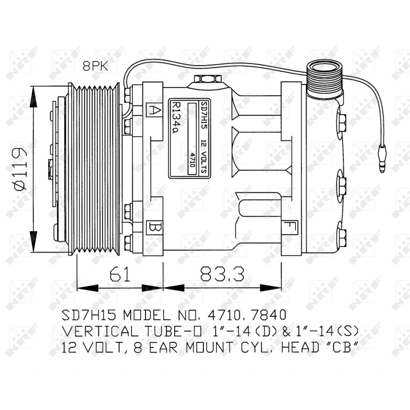 Kompressor passend für UNIVERSAL - NRF 32132G