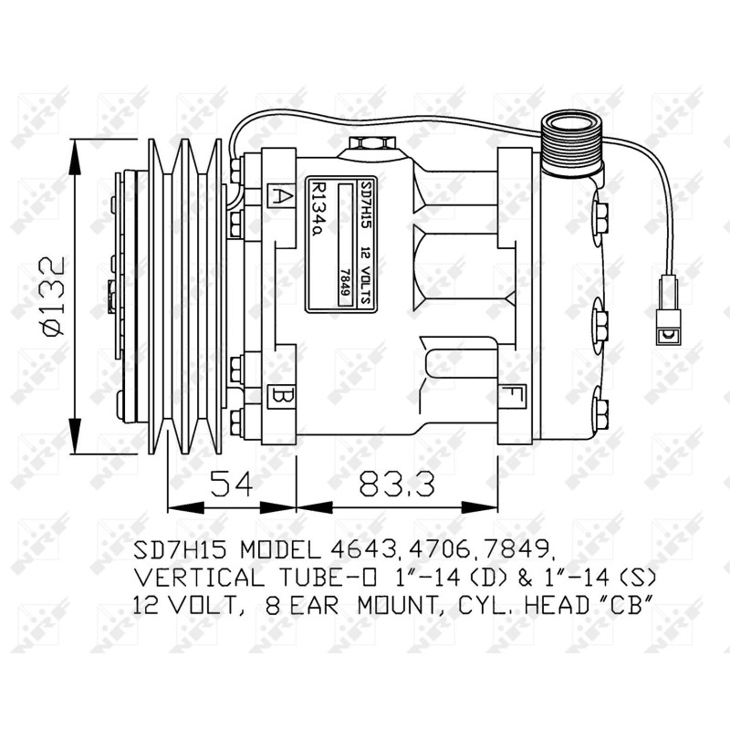 Kompressor passend für UNIVERSAL SD7H15 MODEL 4706 - NRF 32130G