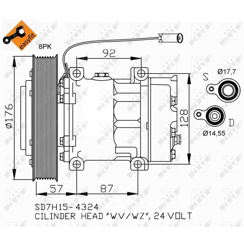 Kompressor passend für VOLVO TRUCK FH 16 03- - NRF 32700
