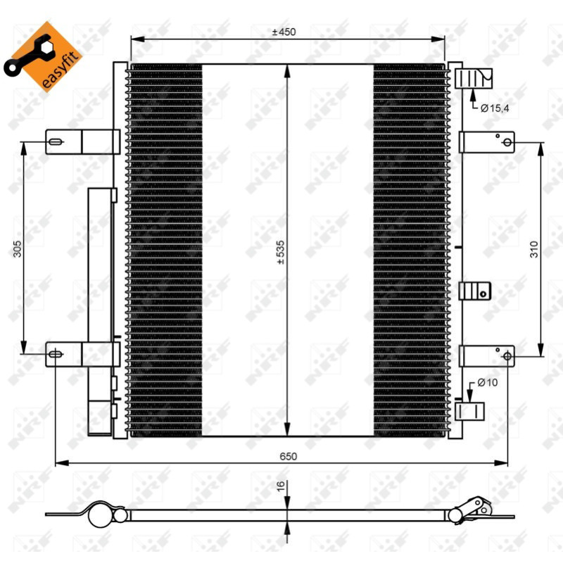 Kondensator passend für MERCEDES TRUCK Atego 98- - NRF 35925