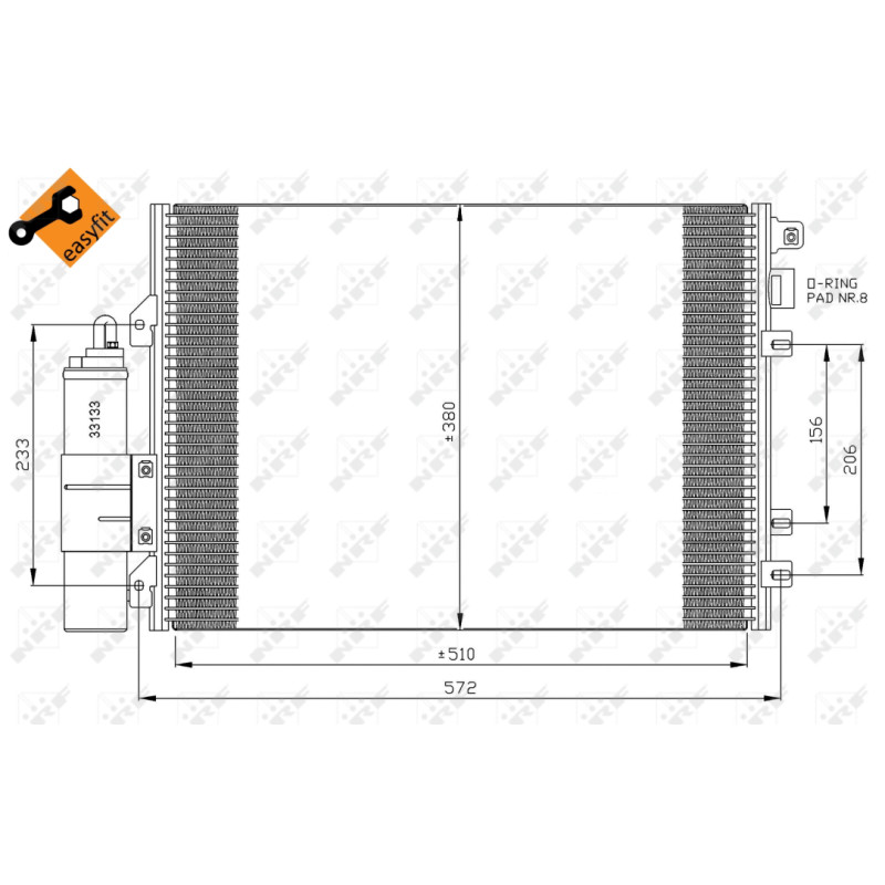 Kondensator passend für NISSAN Kubistar 03- - NRF 35967