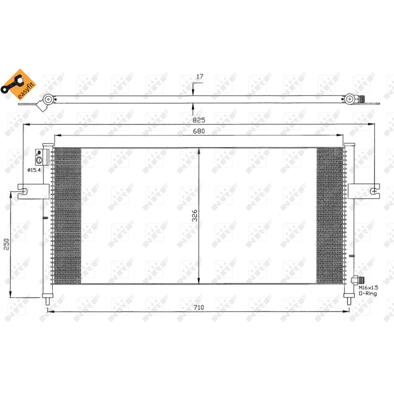 Kondensator passend für NISSAN Navara 01- - NRF 35380