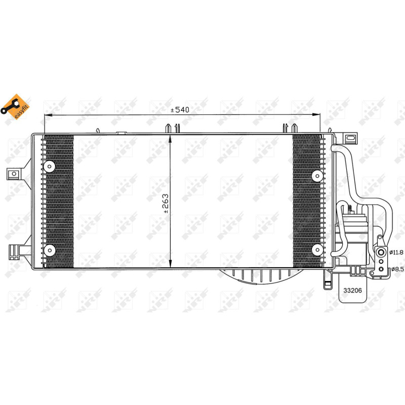 Kondensator passend für OPEL VAUXHALL Combo 04- - NRF 35531