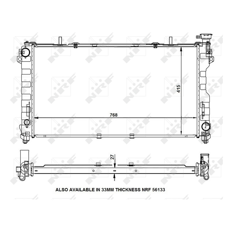 Kühler Alu gelötet passend für CHRYSLER VOYAGER III 3.3 00-07 - NRF 53156