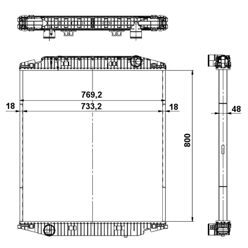Kühler Alu gelötet passend für IVECO EUROCARGO 98- - NRF 539567