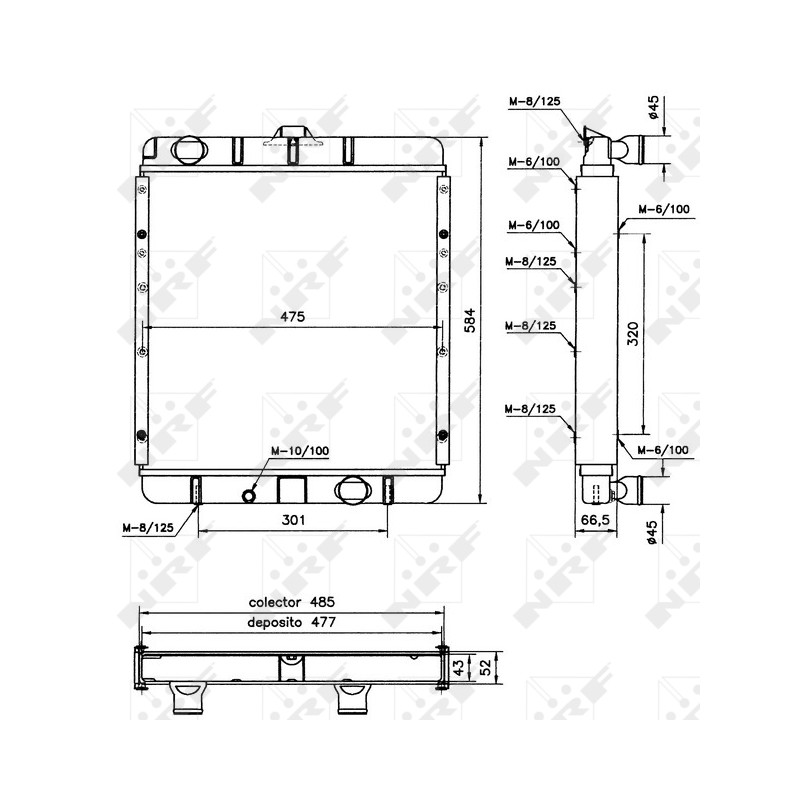 Kühler Alu gelötet passend für MITSUBISHI CANTER 35 98- - NRF 52137