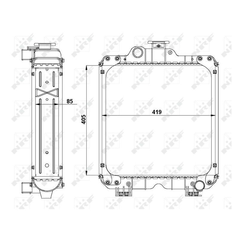 Kühler Alu gelötet passend für NEW HOLLAND T3.50F, T3.55F, T3.65F - NRF 54098