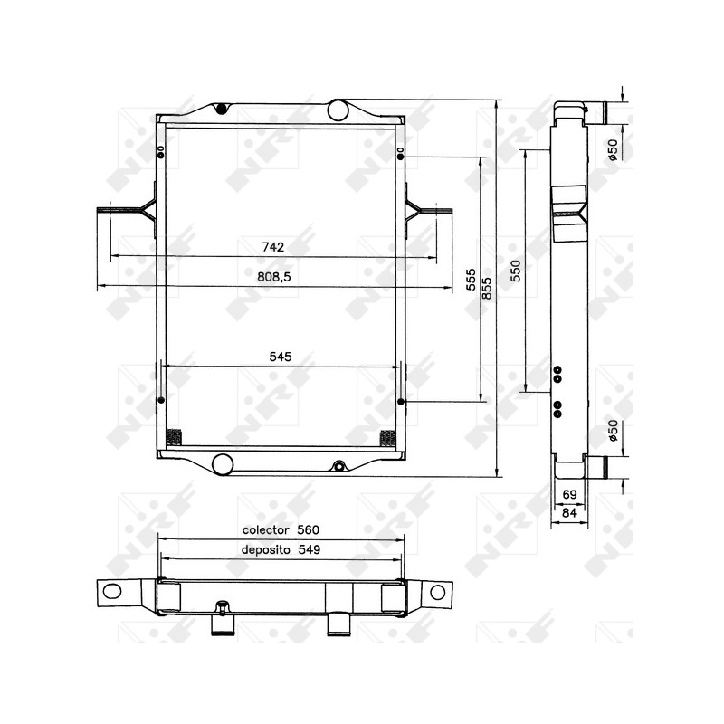 Kühler Alu gelötet passend für RENAULT TRUCKS MIDLINER 92- - NRF 52083