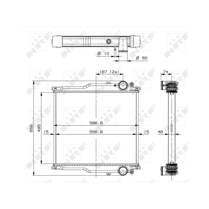 Kühler Alu gelötet passend für RENAULT TRUCKS Midlum (06-) 160 - NRF 509765