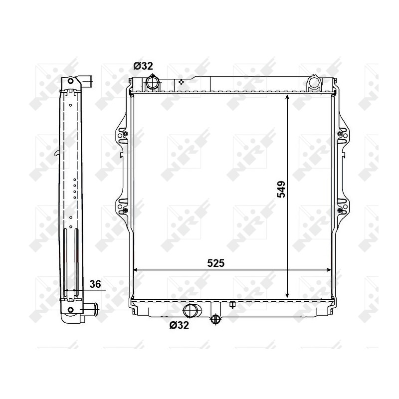 Kühler Alu gelötet passend für Toyota Hilux 3000 D 5LE 1998-2001 - NRF 56152