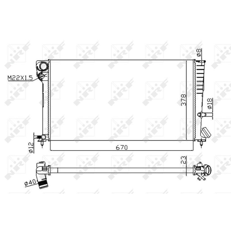 Kühler, Economy Class (gesteckt) passend für CITROEN Berlingo 1.9D 97- NRF 58101A
