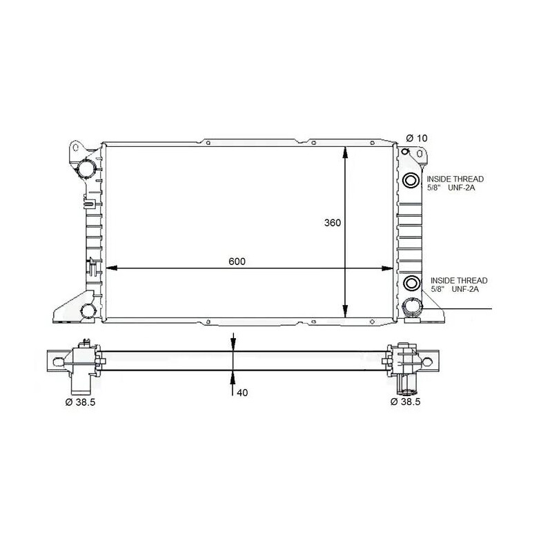 Kühler passend für FORD Transit 2.5D 95- NRF 59132