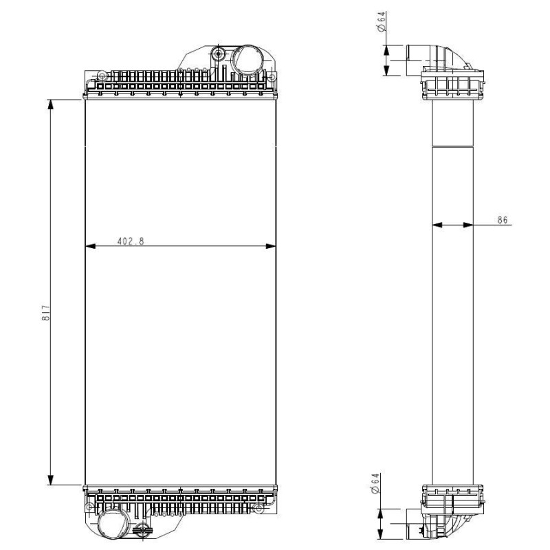 Kühler passend für JOHN DEERE 8120-8320 NRF 530004