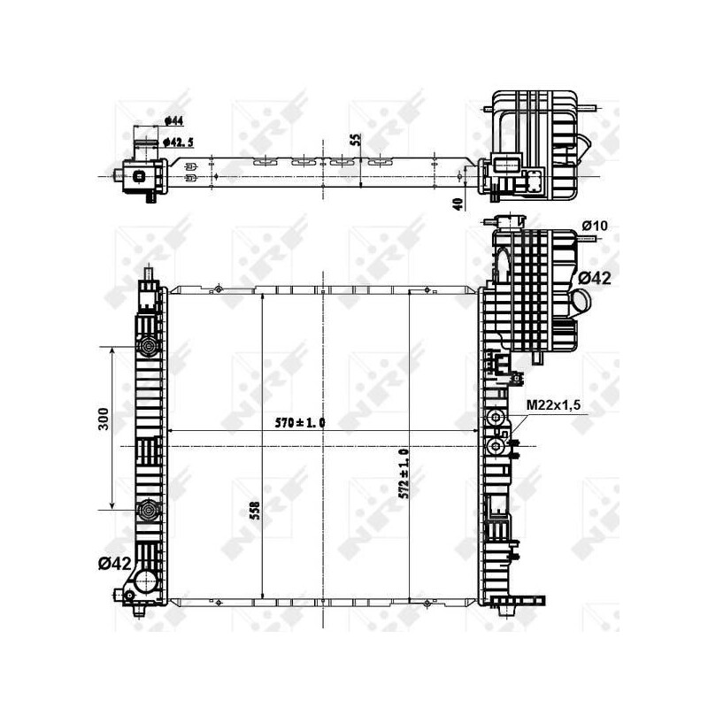 Kühler passend für MERCEDES Vito 2.3D 96- NRF 50581