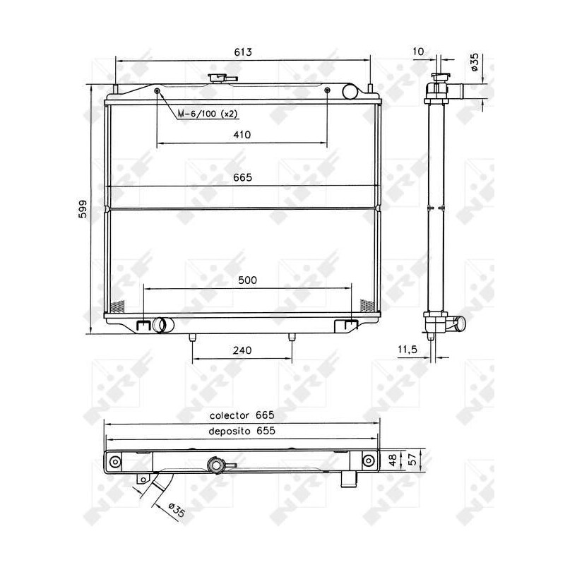 Kühler passend für NISSAN Terrano 3.0D 93- NRF 52238