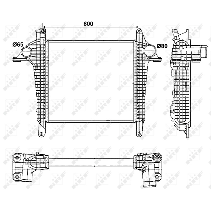 Ladeluftkühler passend für MAN 12.180 FC, FRC, FLC, FLRC 05- - NRF 30261