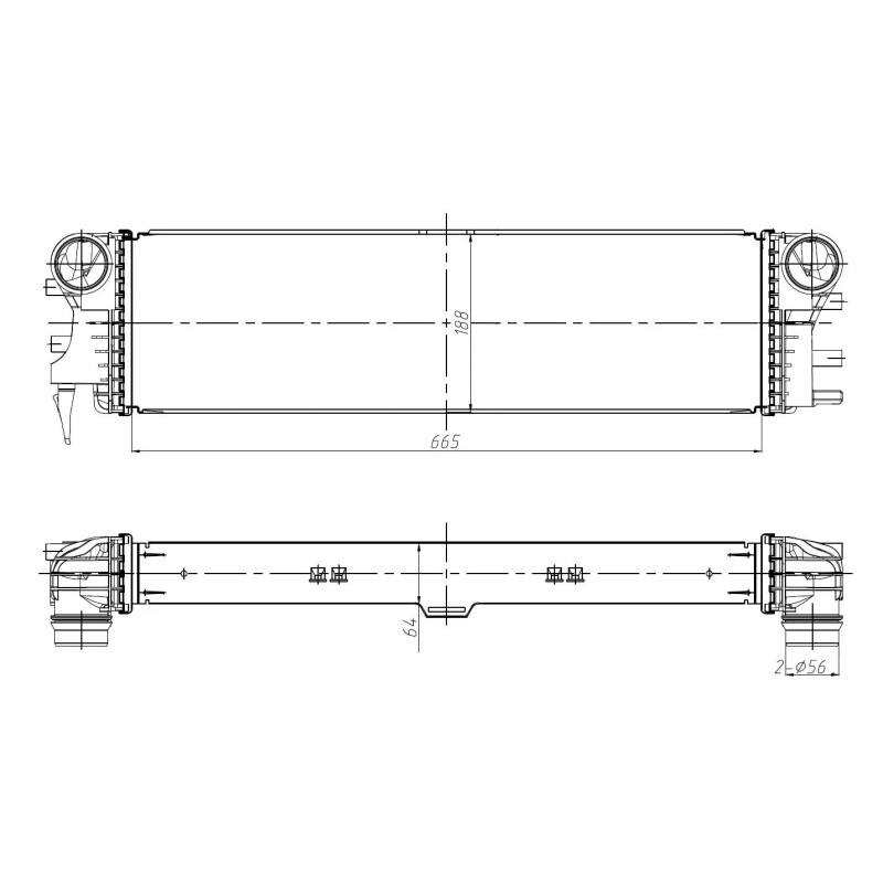 Ladeluftkühler passend für MERCEDES V-Series 2.2D 14- NRF 309037