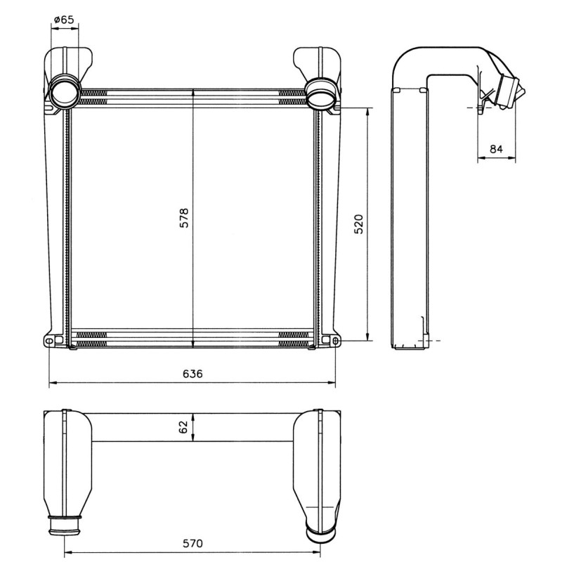 Ladeluftkühler passend für STEYR - NRF 30104