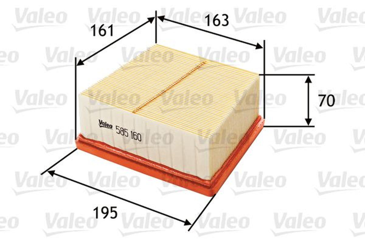 Luftfilter Filtereinsatz 162mm VALEO für FORD FIESTA VI