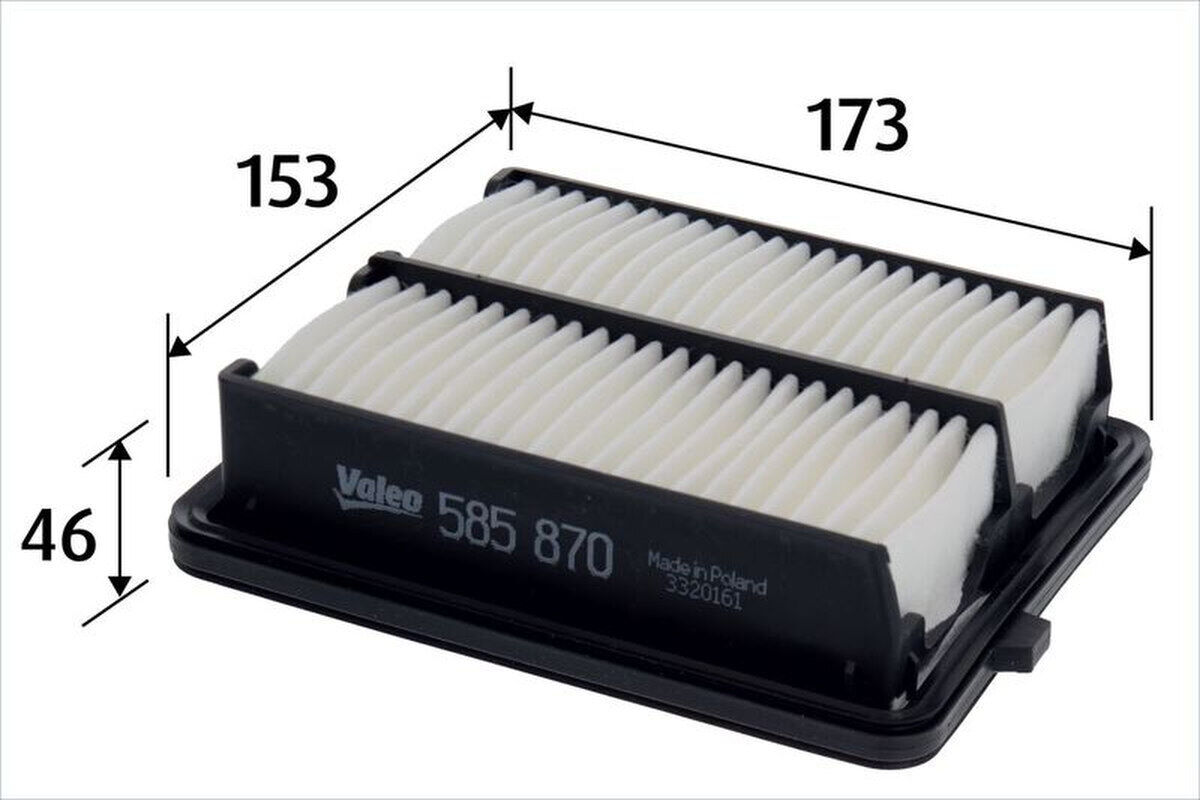Luftfilter Filtereinsatz 173mm VALEO für HONDA INSIGHT (ZE_)