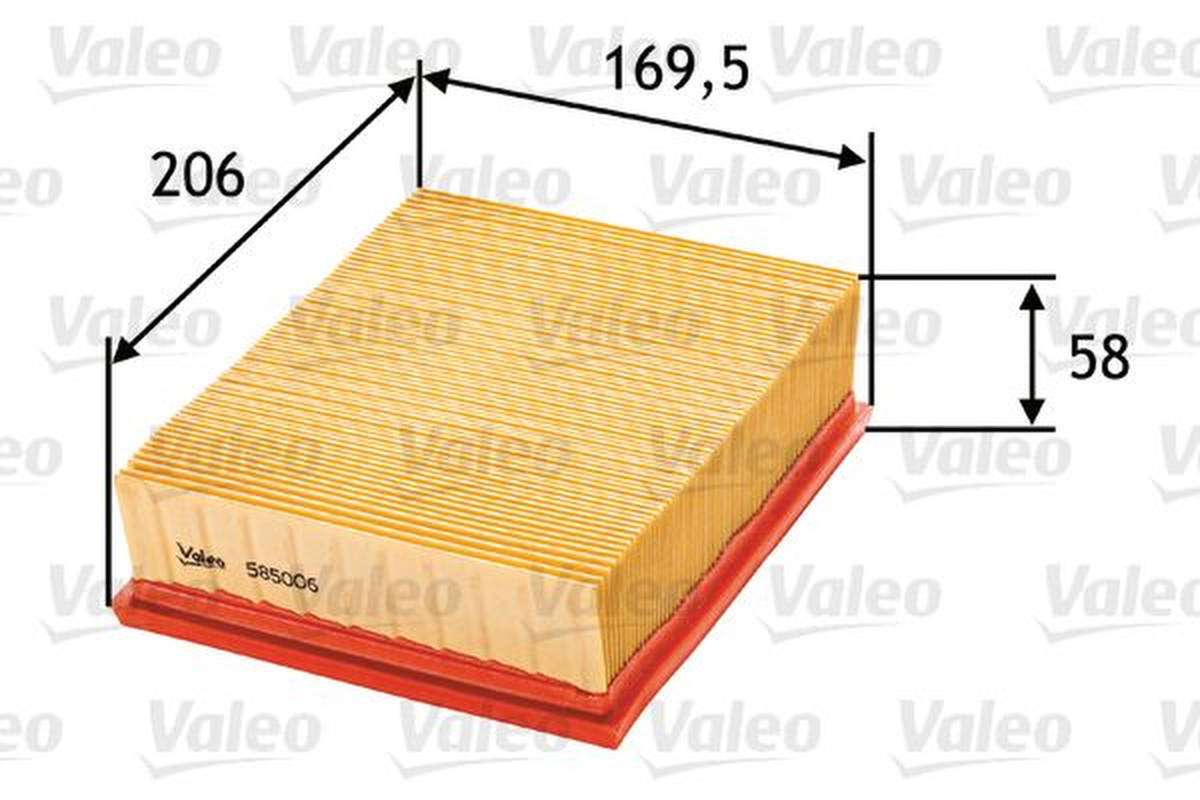 Luftfilter Filtereinsatz 206mm VALEO für PEUGEOT 206 Schrägheck
