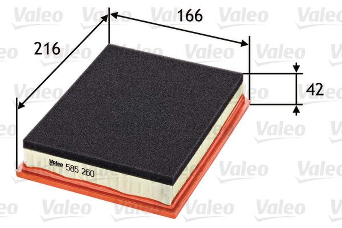 Luftfilter Filtereinsatz 216mm VALEO für FORD FIESTA V