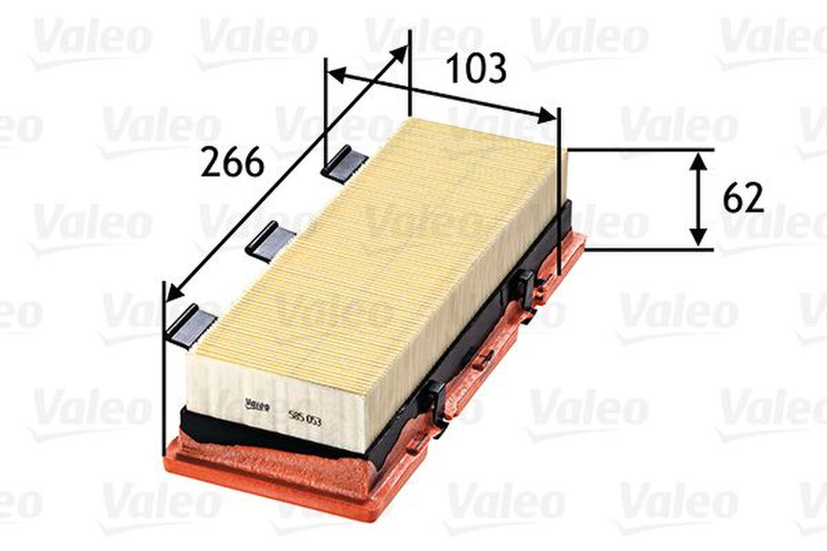 Luftfilter Filtereinsatz 266mm VALEO für RENAULT CLIO II