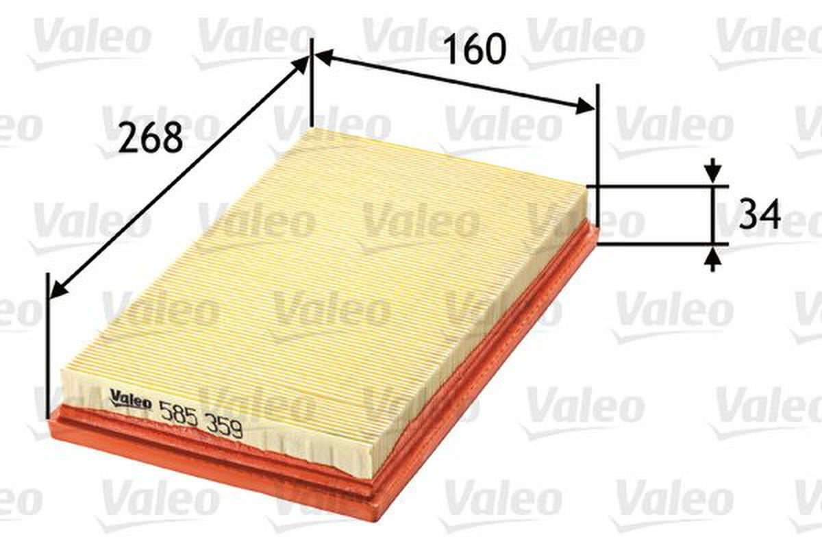 Luftfilter Filtereinsatz 280mm VALEO für TOYOTA COROLLA Liftback