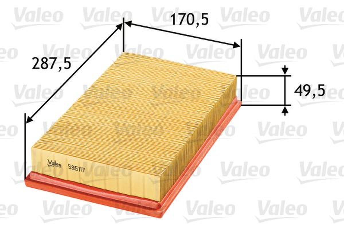 Luftfilter Filtereinsatz 288mm VALEO für DAEWOO KORANDO (KJ)