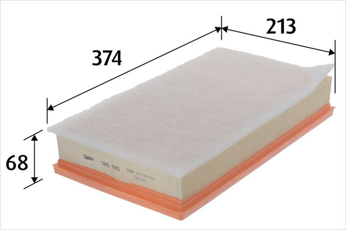 Luftfilter Filtereinsatz 374mm VALEO für VW PASSAT B8