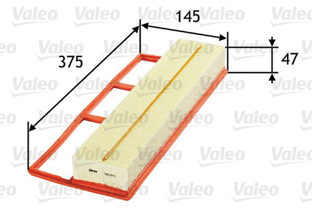 Luftfilter Filtereinsatz 375mm VALEO für FIAT GRANDE PUNTO