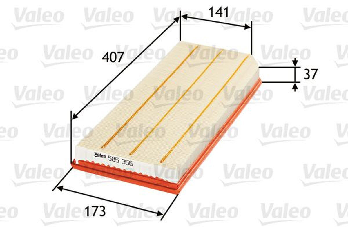 Luftfilter Filtereinsatz 409mm VALEO für AUDI A3 (8P1)