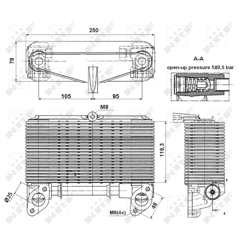 Ölkühler passend für MAN D 28/40/42E - - NRF 31037