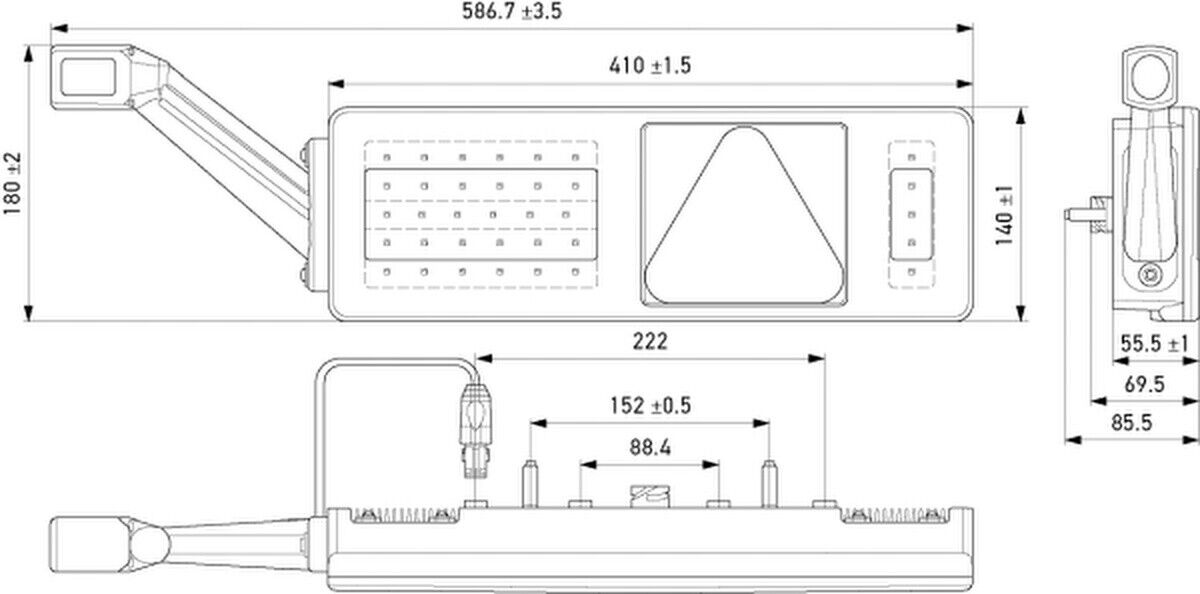 Rücklicht rechts LED Anbau für Anhänger HELLA 2VP 340 970-341