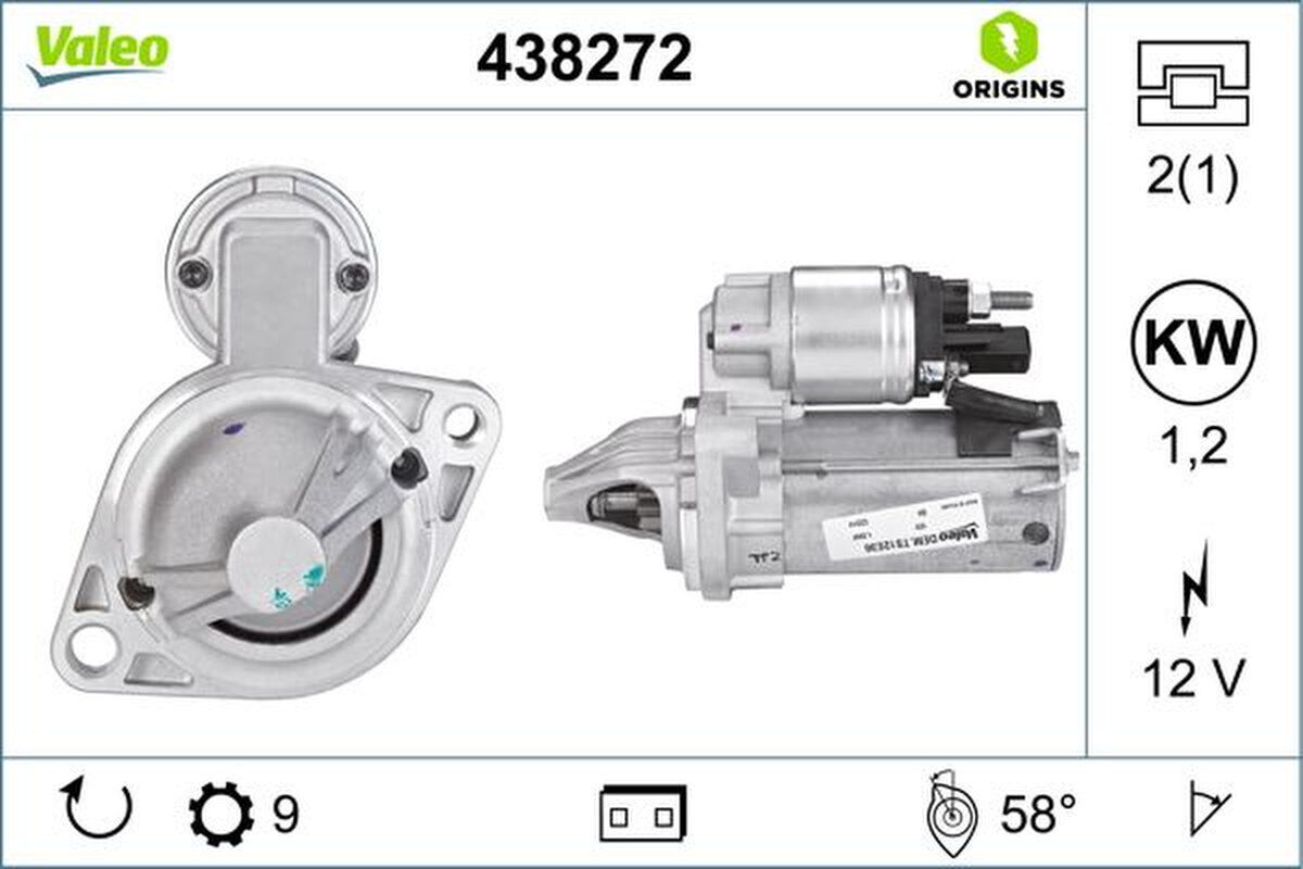 Starter 1,2kW 9 Zähne Flansch 76mm VALEO für BMW 3 Touring